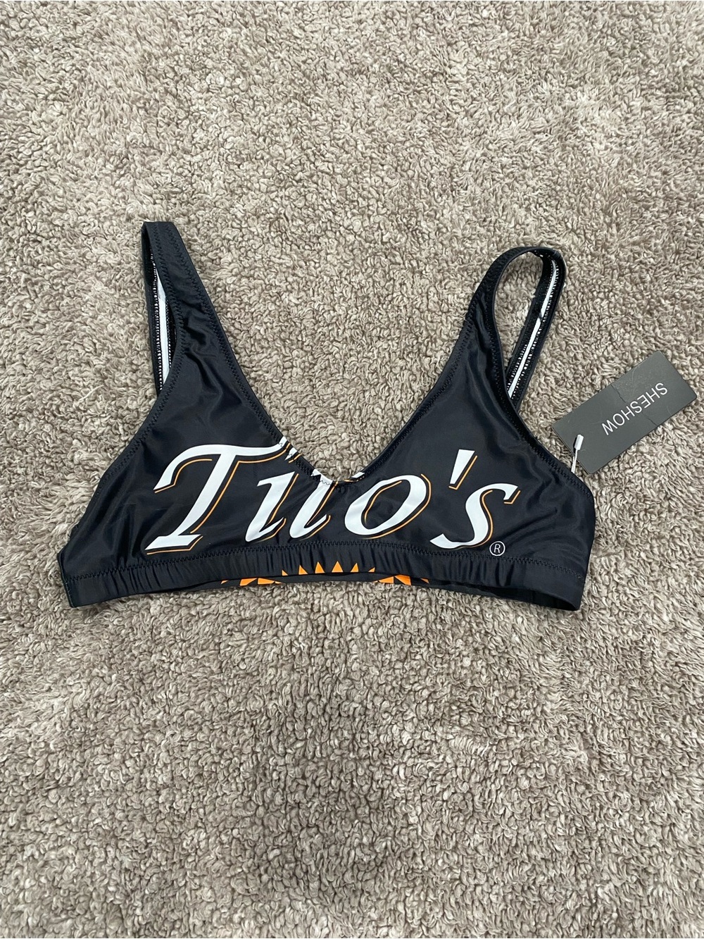 Sheshow Black 'Tito's' Bikini Top - Sleek Triangle Swim Bralette